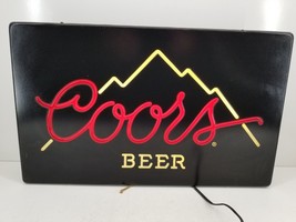 Vintage Coors Beer Light Up Faux Neon Sign 15 1/2” X 25 1/2” - £93.05 GBP