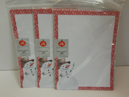 Set of 3 Gartner Studios Be Merry Stationerys Letterhead Snowman 40Ct 8.... - £13.19 GBP