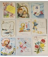 Vintage Wedding Card Wedding Shower Lot of 9 Small Cards Forget Me Not 1... - $19.60