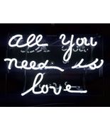 'All you need is love' White Art Light Banner Wedding Sign Real Neon Light Sign  - £55.08 GBP
