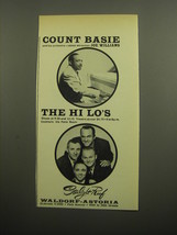 1960 Waldorf-Astoria Hotel Ad - Count Basie The Hi Lo&#39;s - $14.99