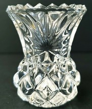 Diamond &amp; Starburst Toothpick Holder Romantic Crystal 2.5&quot; x1.5&quot; Made in... - £10.30 GBP