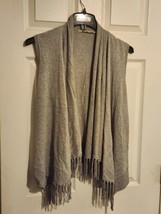 Soft Surroundings Women Cardigan Sleeveless Gray Medium Open Front Vest ... - £19.73 GBP