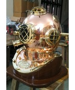 18&#39; Mark V U.S Navy Full Size Copper And Brass Diving Helmet Halloween Gift - £478.24 GBP