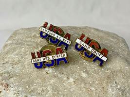 Vtg WWII USA Homefront Sweetheart Enamel Military Pin Lot of 3 Army Airforce - £31.56 GBP