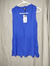 ninety clothing co Blue Pleated Tank Top NWT Sz L - $9.50