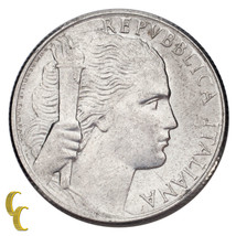 1950 Italy 5 Lire Coin Aluminum About Uncirculated Condition - $35.24 CAD