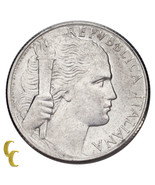 1950 Italy 5 Lire Coin Aluminum About Uncirculated Condition - $35.24 CAD