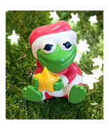 Baby Kermit Christmas Rubber Toy Figure 1989 Muppet Babies Vintage 3&quot; Se... - $7.17