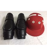 Polo Helmet Traditional Cotton Twill Fibreglass &amp; Pair Of Polo Knee Guard - £85.22 GBP
