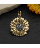 Bronze Daisy Pendant with Silver Center 26x20mm - $499.55 MXN