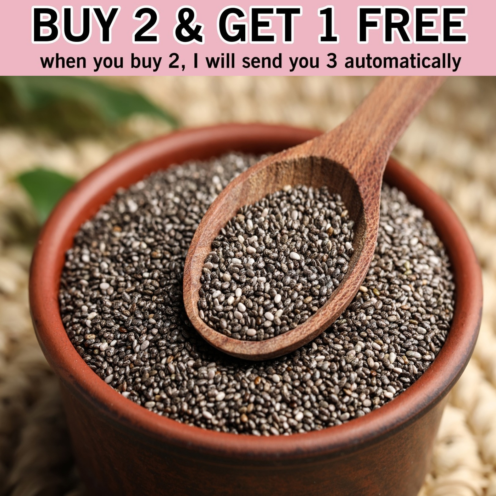 Buy 2 Get 1 Free | 100 Gram ORGANIC PURE PREMIUM BLACK CHIA SEEDS VEGAN - $34.00