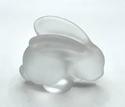 Clear Satin Frosted Glass Bunny Rabbit Figurine - £12.52 GBP