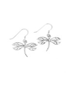 Outlander Inspired Dragonfly Silver Drop Earrings - £26.15 GBP