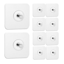 Reusable Adhesive Wall Hooks 13.5Lbs(Max) Transparent , Waterproof And Oilproof  - £16.41 GBP