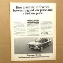 1972 Marlboro Filter Cigarettes Cowboy Toyota Test Price Print Ad 10.5x13" - $7.20
