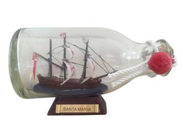 [Pack Of 2] Santa Maria Model Ship in a Glass Bottle 5&quot; - £37.25 GBP