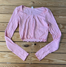 BP. NWOT women’s 1/2 snap crop Long sleeve shirt size S pink T8 - £6.12 GBP