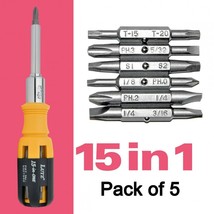 Lutz 15-IN-1 Ratcheting Screwdriver, Yellow / Black (Pack of 5) - £54.22 GBP