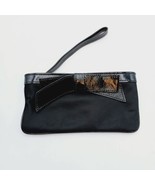 Kate Spade Black Lawrenceville Zippered Chrissy Wristlet Bow Front VTG - $21.49