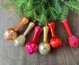 Set of 6 Christmas glass ornaments, vintage christmas, Retro Christmas 1... - £51.26 GBP