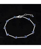 2020 Winter Release 925 Sterling Silver Sparkling Blue Pavé Bar Bracelet  - $26.50