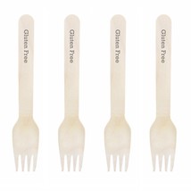 Gluten Free (Pewter) Dress My Cupcake Natural Wood 100-Pack Buffet Forks... - $13.56