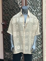 Men&#39;s Khaki See Through Sheer Short Sleeve Shirts - $89.00