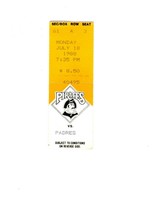 July 18 1988 San Diego Padres @ Pittsburgh Pirates Ticket Three Rivers Stadium - £15.81 GBP