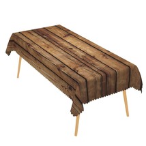 Rectangle Vintage Wood Tablecloth Fabric Rustic Wooden Table Cloth 60X108Inch He - £40.71 GBP