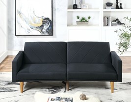 New Simple Modern Sofa Convertible Sofa Couch Black Linen for Living Room - £354.42 GBP