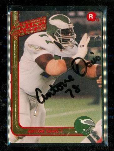 1991 Action Packed Rookie Update #19 Antone Davis RC Autographed Eagles ... - $9.89