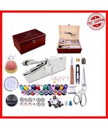 Versatile Handheld Sewing Machine with Wooden Box &amp; Comprehensive 153-Pi... - $1,174.57 MXN