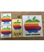 Set Lot 4 Vintage OEM 80s 90s Apple Macintosh Computer Logo Rainbow Stic... - £47.18 GBP