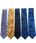 Philippe Ertu Tie 100% Silk Blue Gold Stipe Geo Japan Italy 3.75&quot;x57-59&quot; X5 - €25,57 EUR