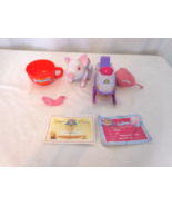 Toy Teck Flocked Teacup Piggies Pink Pig Talks 6” Snowflake + Snowmobile... - $29.70