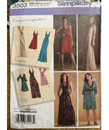 Simplicity Pattern 4 views # 3503  dresses long &amp; short uncut Sizes 6 8 ... - $4.65