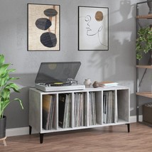 vidaXL Record Cabinet Concrete grey Engineered wood, metal Record Cabinet - $327.83