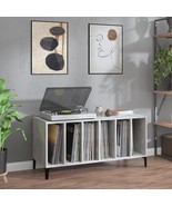 vidaXL Record Cabinet Concrete grey Engineered wood, metal Record Cabinet - $444.58 CAD