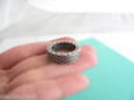 Tiffany &amp; Co Sterling Silver Oxidized Mesh Stacking Ring Band Sz 6 Mint Gift - £235.70 GBP