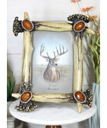 Rustic Buckhorn Stag Deer Antlers With Amber Faux Gems Easel Back Pictur... - £23.14 GBP