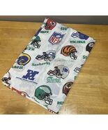 Vintage 1993 NFL Flat Twin Bed Sheet All Teams Helmet Print Bibb Company - $453.83 MXN