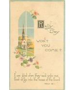 DB Bible Verse Postcard E288 Rally Day at Church Psalm 122:1 I Was Glad ... - $4.16