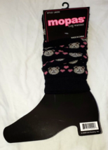 Mopas Women&#39;s Fall Winter Leg Warmers 20 Inch Black W Bear Heads New - £11.45 GBP