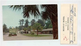 Midway Motel Postcard &amp; Receipt Midway Georgia 1970 - £11.05 GBP