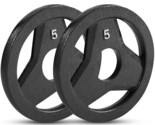 Cast Iron Olympic 2-Inch Grip Plate For Barbell, Set Of 2 Plates, 5 Lb - $36.99