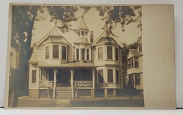 RPPC Victorian Home with Open Turret Tower Center Roof N East USA Postca... - £19.50 GBP