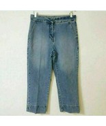 VTG Y2K Tommy Hilfiger High Waisted Cropped Jeans 12 Capris Straight Loo... - £25.36 GBP