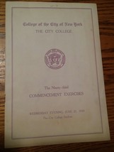 043 VTG 1939 City College of New York Commencement Exercises Booklet - £23.69 GBP