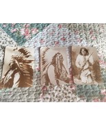 3 Vtg. Old West Collectors Series Post Card Sitting Bull, Geronimo, Chie... - £10.17 GBP